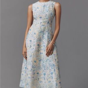 Lovaan Pollyanna Sleeveless Pastel Blue Floral A-Line Dress NWT Size 4